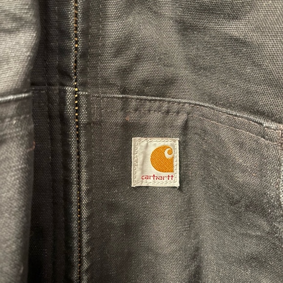 Vintage Carhartt Canvas Bomber Work Jacket Size XL Black Workwear 125 Year Ann - Picture 3 of 12